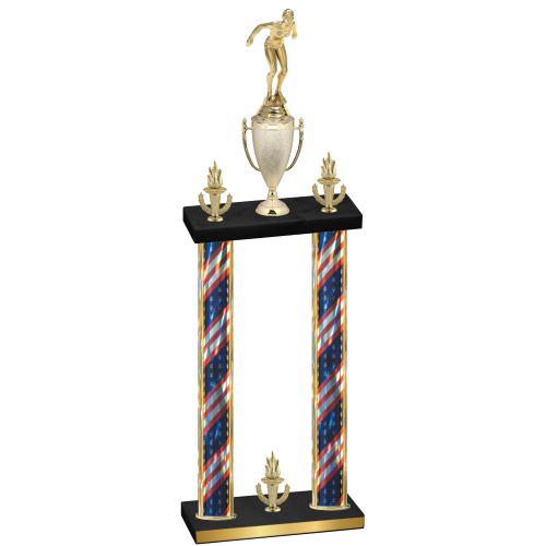 Double Flag USA Victory Tennis Trophy