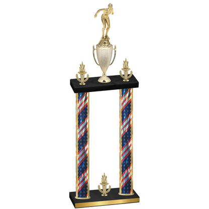 Double Flag USA Victory Tennis Trophy