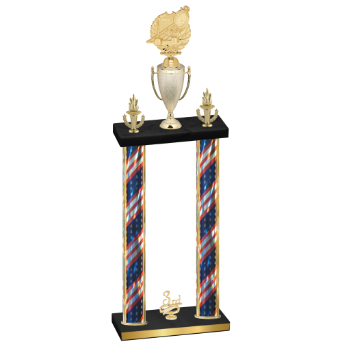 Double Flag USA Third Place Swimming Trophy