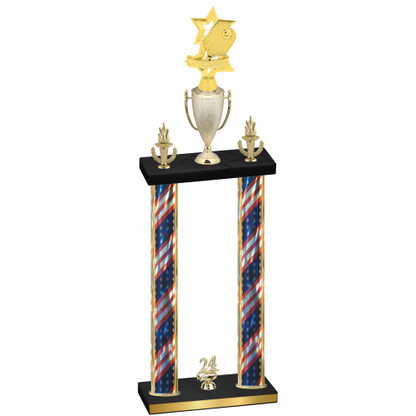 Double Flag USA Year Pickleball Trophy
