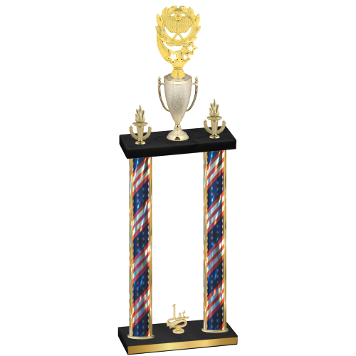 Double Flag USA First Place Pickleball Trophy