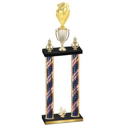 Double Flag USA Fourth Place Pickleball Trophy