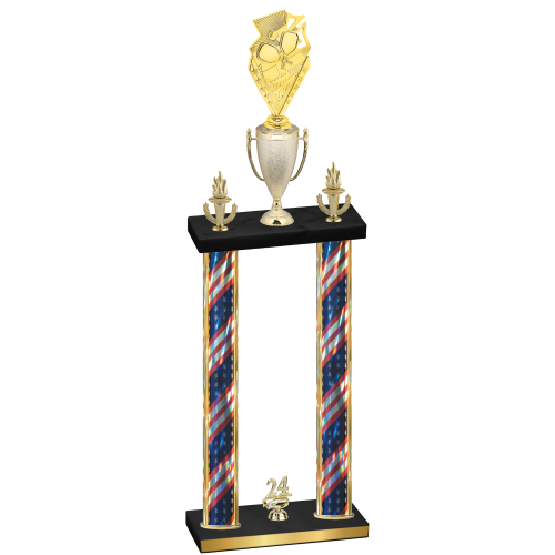 Double Flag USA Year Pickleball Trophy