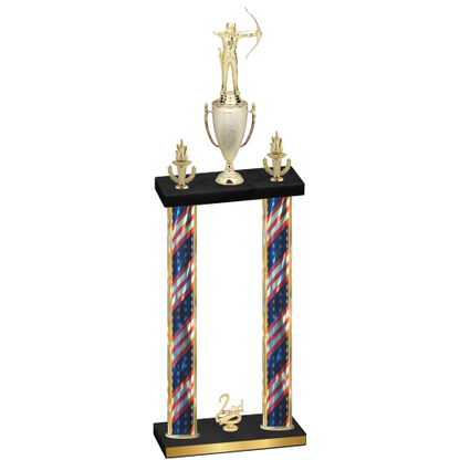Double Flag USA Second Place Archery Trophy