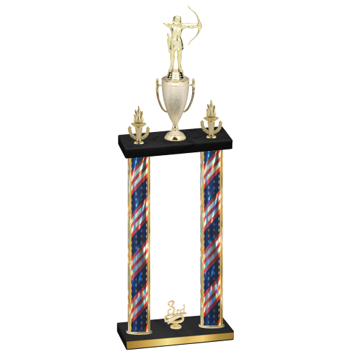 Double Flag USA Third Place Archery Trophy