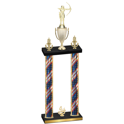 Double Flag USA Fourth Place Archery Trophy