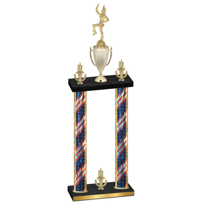Double Flag USA Victory Majorette Trophy