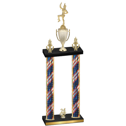 Double Flag USA Year Majorette Trophy