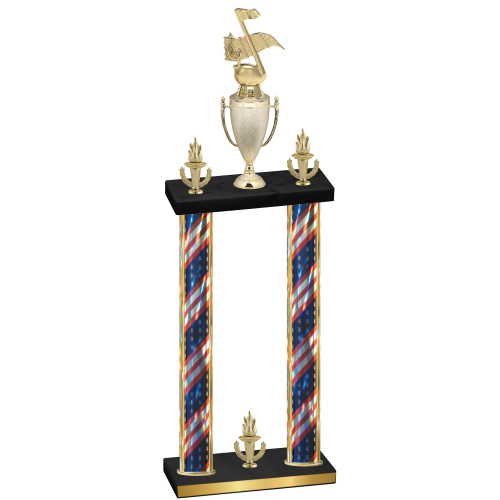Double Flag USA Victory Music Trophy