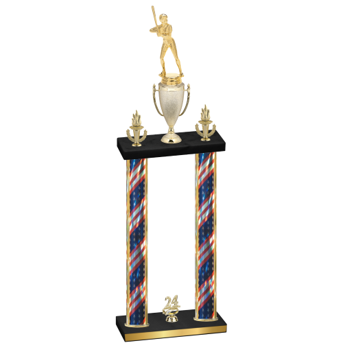 Double Flag USA Year Softball Trophy