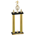 Double Gold Carbon Fiber First Place Soccer Trophy