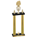 Double Gold Carbon Fiber First Place Soccer Trophy