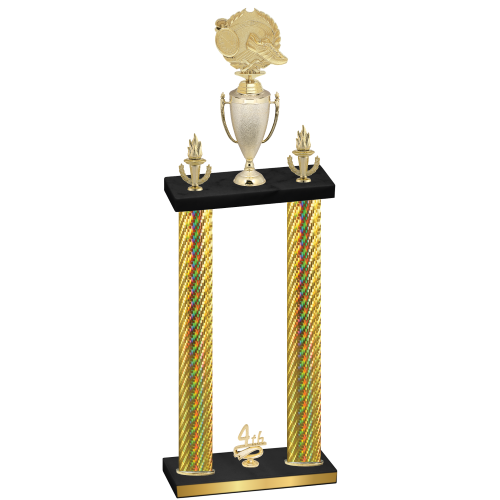 Double Gold Carbon Fiber Fourth Place Running Trophy