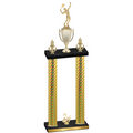 Double Gold Carbon Fiber Second Place Tennis Trophy