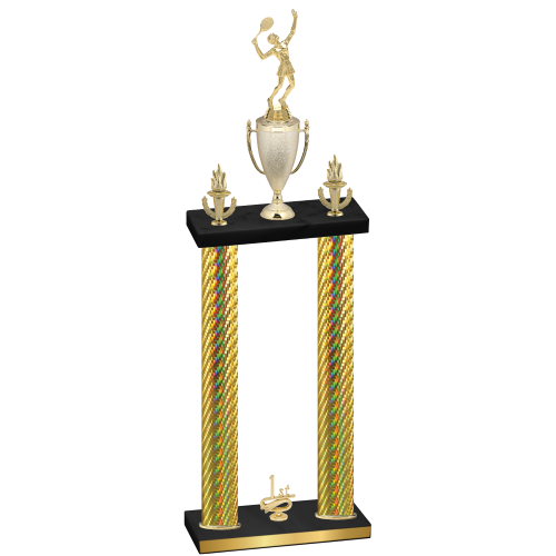 Double Gold Carbon Fiber First Place Tennis Trophy