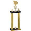 Double Gold Carbon Fiber Fourth Place Tennis Trophy
