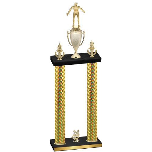 Double Gold Carbon Fiber Year Wrestling Trophy