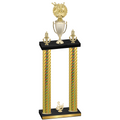 Double Gold Carbon Fiber Third Place Bowling Trophy