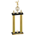 Double Gold Carbon Fiber Fourth Place Volleyball Trophy