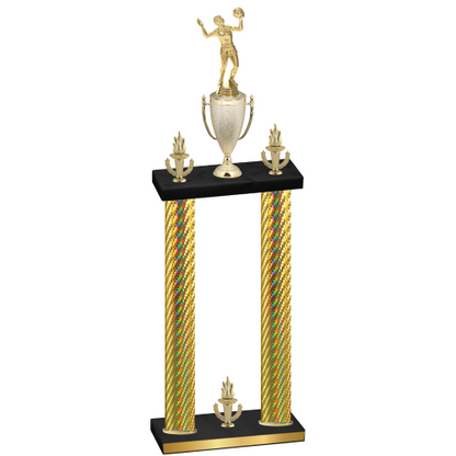 Double Gold Carbon Fiber Victory Volleyball Trophy