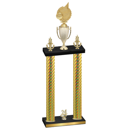 Double Gold Carbon Fiber Year Volleyball Trophy