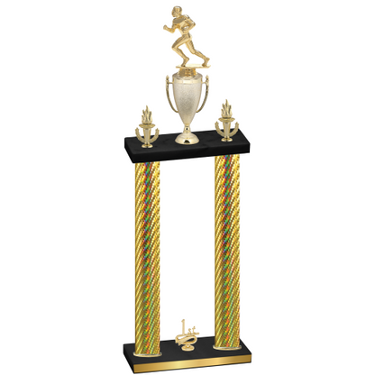 Double Gold Carbon Fiber First Place Football Trophy