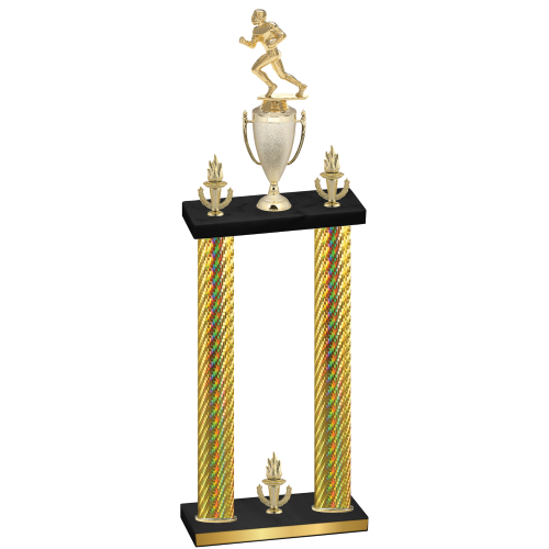 Double Gold Carbon Fiber Victory Football Trophy