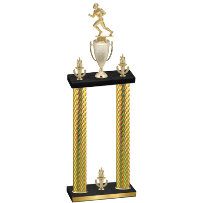 Double Gold Carbon Fiber Victory Football Trophy