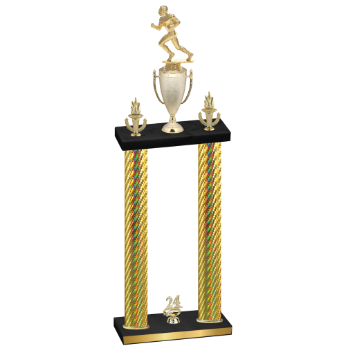 Double Gold Carbon Fiber Year Football Trophy