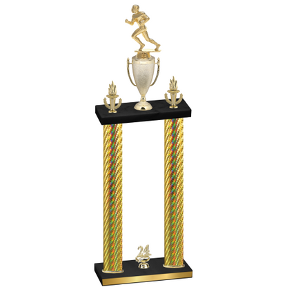 Double Gold Carbon Fiber Year Football Trophy