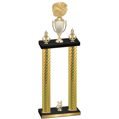 Double Gold Carbon Fiber Year Cheerleading Trophy