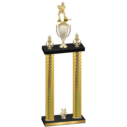 Double Gold Carbon Fiber Year Hockey Trophy