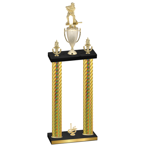 Double Gold Carbon Fiber First Place Hockey Trophy
