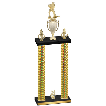 Double Gold Carbon Fiber Year Hockey Trophy