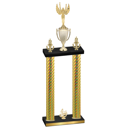 Double Gold Carbon Fiber Fourth Place Victory Trophy