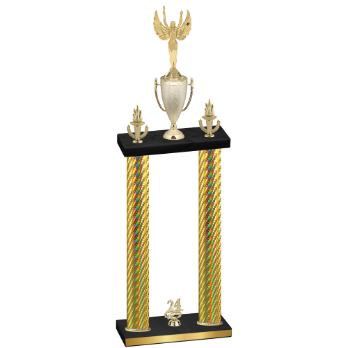 Double Gold Carbon Fiber Year Victory Trophy