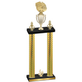 Double Gold Carbon Fiber Fourth Place Basketball Trophy