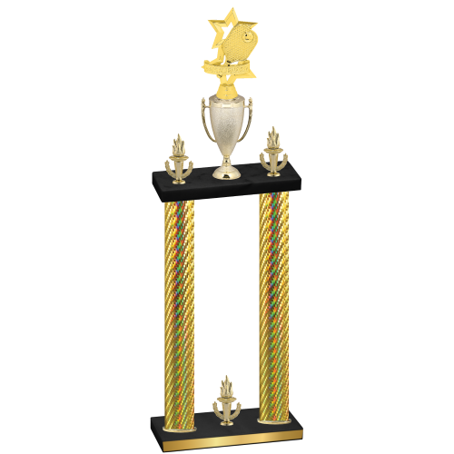 Double Gold Carbon Fiber Victory Pickleball Trophy