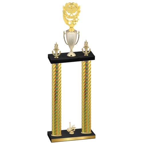 Double Gold Carbon Fiber First Place Pickleball Trophy