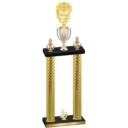 Double Gold Carbon Fiber Fourth Place Pickleball Trophy