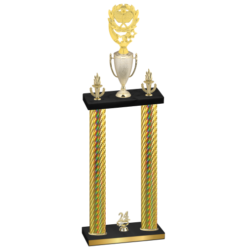Double Gold Carbon Fiber Year Pickleball Trophy