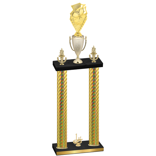 Double Gold Carbon Fiber First Place Pickleball Trophy