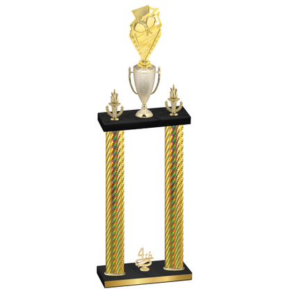 Double Gold Carbon Fiber Fourth Place Pickleball Trophy