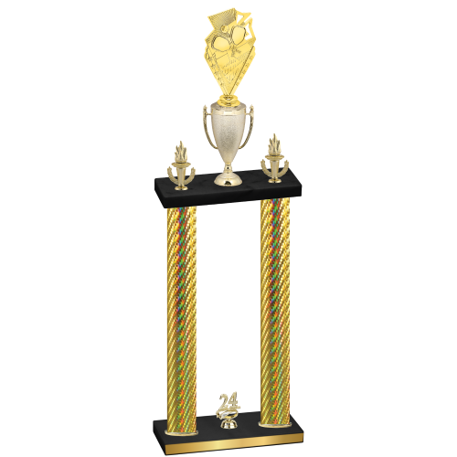 Double Gold Carbon Fiber Year Pickleball Trophy