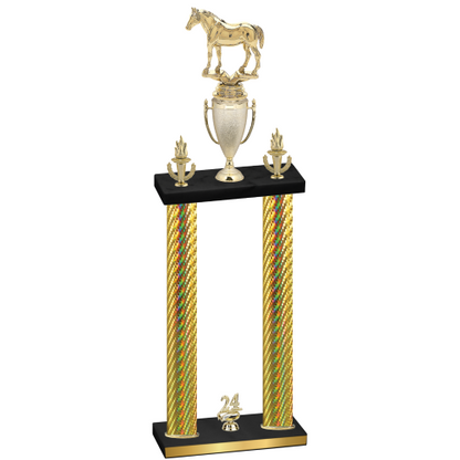 Double Gold Carbon Fiber Year Horses Trophy