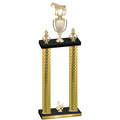 Double Gold Carbon Fiber Third Place Horses Trophy