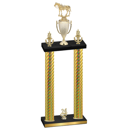 Double Gold Carbon Fiber Year Horses Trophy