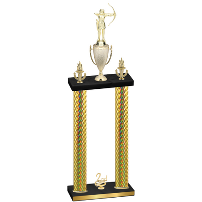 Double Gold Carbon Fiber Second Place Archery Trophy