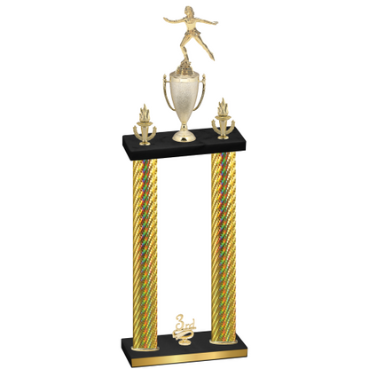 Double Gold Carbon Fiber Third Place Skater Trophy