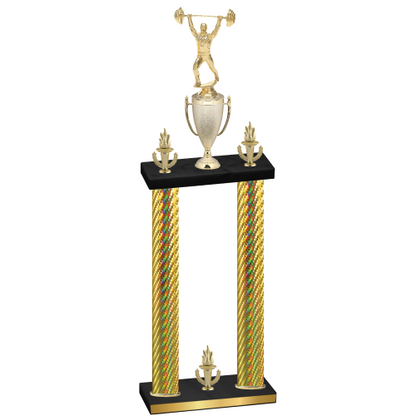 Double Gold Carbon Fiber Victory Weights Trophy